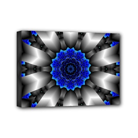 Kaleidoscope Abstract Round Mini Canvas 7  X 5  (stretched) by Ndabl3x