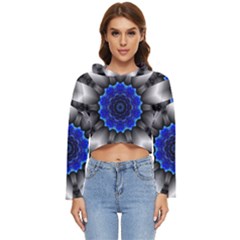 Kaleidoscope Abstract Round Women s Lightweight Cropped Hoodie by Ndabl3x