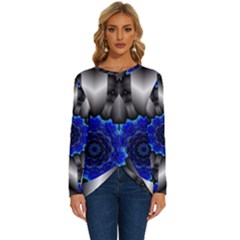 Kaleidoscope Abstract Round Long Sleeve Crew Neck Pullover Top by Ndabl3x