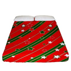 Christmas Paper Star Texture Fitted Sheet (queen Size) by Ndabl3x