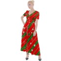 Christmas Paper Star Texture Button Up Short Sleeve Maxi Dress View1