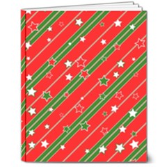 Christmas Paper Star Texture 8  X 10  Hardcover Notebook by Ndabl3x