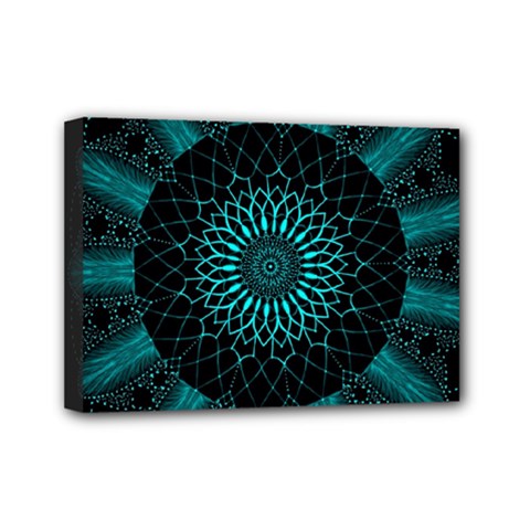 Ornament District Turquoise Mini Canvas 7  X 5  (stretched) by Ndabl3x