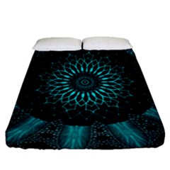 Ornament District Turquoise Fitted Sheet (queen Size) by Ndabl3x