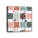 Mint Black Coral Heart Paisley Mini Canvas 4  x 4  (Stretched) View1