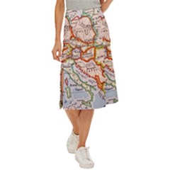 Map Europe Globe Countries States Midi Panel Skirt by Ndabl3x
