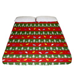 Christmas Papers Red And Green Fitted Sheet (california King Size) by Ndabl3x