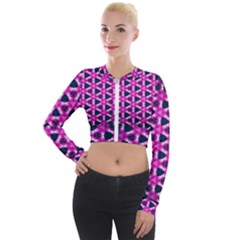 Digital Art Artwork Abstract Long Sleeve Cropped Velvet Jacket by Ndabl3x