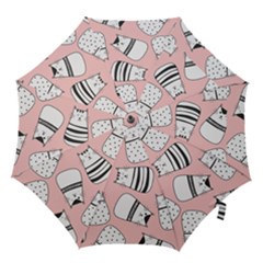Cute Cats Cartoon Seamless-pattern Hook Handle Umbrellas (large) by Vaneshart