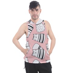 Cute Cats Cartoon Seamless-pattern Men s Sleeveless Hoodie by Vaneshart