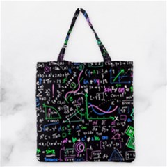 Math-linear-mathematics-education-circle-background Grocery Tote Bag by Vaneshart