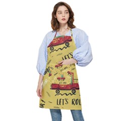 Childish-seamless-pattern-with-dino-driver Pocket Apron by Vaneshart