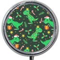 Christmas-funny-pattern Dinosaurs Mini Round Pill Box View1