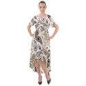 Paisley Pattern Background Graphic Front Wrap High Low Dress View1