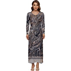 Zebra Abstract Background Long Sleeve Longline Maxi Dress by Vaneshop