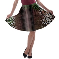 Leopard Animal Shawl Honeycomb A-line Skater Skirt by Vaneshop