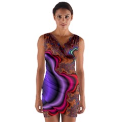 Colorful Piece Abstract Wrap Front Bodycon Dress by Vaneshop
