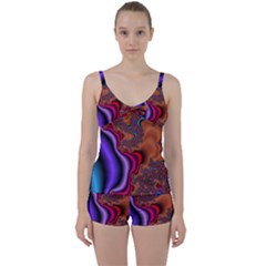 Colorful Piece Abstract Tie Front Two Piece Tankini by Vaneshop