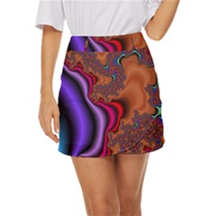 Colorful Piece Abstract Mini Front Wrap Skirt by Vaneshop