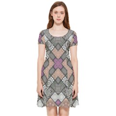Mandala Decoration Floral Flower Inside Out Cap Sleeve Dress by Vaneshop