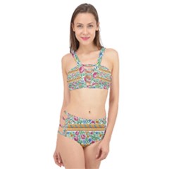 Flower Fabric Design Cage Up Bikini Set by Vaneshop