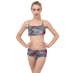 Design Pattern Scarf Gradient Layered Top Bikini Set by Vaneshop