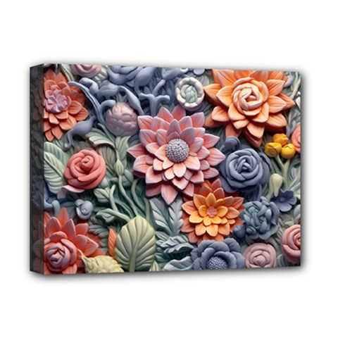 3d Flower Bloom Embossed Pattern Deluxe Canvas 16  X 12  (stretched)  by Vaneshop