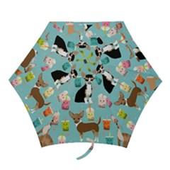 Chihuahua Bubble Kawaii Boba Tea Cute Dog Mini Folding Umbrellas by Wav3s