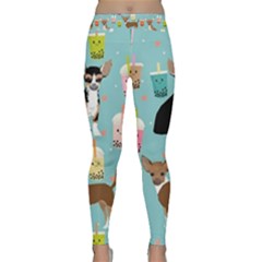 Chihuahua Bubble Kawaii Boba Tea Cute Dog Classic Yoga Leggings by Wav3s