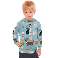 Chihuahua Bubble Kawaii Boba Tea Cute Dog Kids  Hooded Pullover by Wav3s