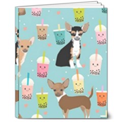 Chihuahua Bubble Kawaii Boba Tea Cute Dog 8  X 10  Hardcover Notebook by Wav3s