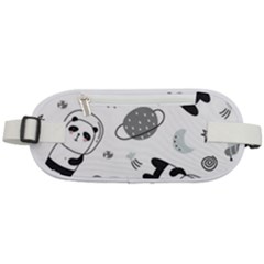 Panda Floating In Space And Star Rounded Waist Pouch by Wav3s