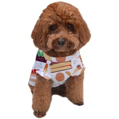 Seamless Pattern Hand Drawing Cartoon Dessert And Cake Dog T-shirt by Wav3s