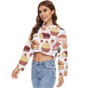 Seamless Pattern Hand Drawing Cartoon Dessert And Cake Women s Lightweight Cropped Hoodie View2