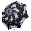 Space Cat Illustration Pattern Astronaut Hook Handle Umbrellas (Medium) View2