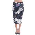 Space Cat Illustration Pattern Astronaut Midi Pencil Skirt View1