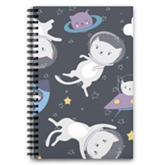 Space Cat Illustration Pattern Astronaut 5 5  X 8 5  Notebook by Wav3s