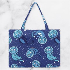 Cat Spacesuit Space Suit Astronaut Pattern Zipper Medium Tote Bag by Wav3s