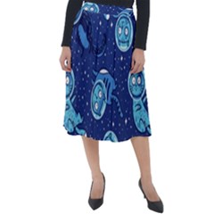 Cat Spacesuit Space Suit Astronaut Pattern Classic Velour Midi Skirt  by Wav3s