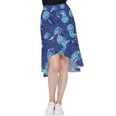 Cat Spacesuit Space Suit Astronaut Pattern Frill Hi Low Chiffon Skirt by Wav3s