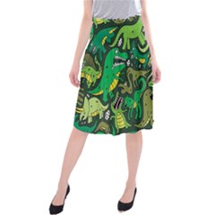 Dino Kawaii Midi Beach Skirt by Wav3s