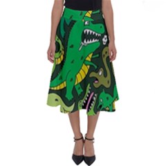 Dino Kawaii Perfect Length Midi Skirt by Wav3s