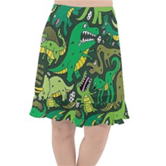 Dino Kawaii Fishtail Chiffon Skirt by Wav3s