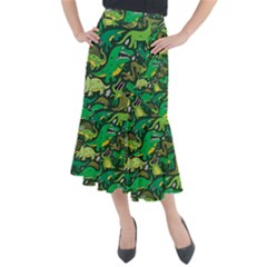 Dino Kawaii Midi Mermaid Skirt by Wav3s