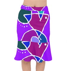 Mazipoodles In The Frame  Short Mermaid Skirt by Mazipoodles