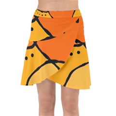 Mazipoodles In The Frame - Orange Wrap Front Skirt by Mazipoodles