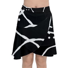 Mazipoodles In The Frame - Black White Chiffon Wrap Front Skirt by Mazipoodles