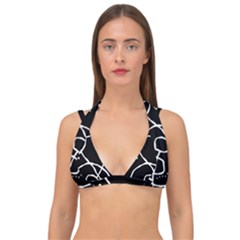 Mazipoodles In The Frame - Black White Double Strap Halter Bikini Top by Mazipoodles