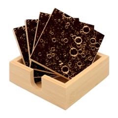 Blue Bubbles Abstract Bamboo Coaster Set by Vaneshop