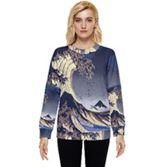 The Great Wave Off Kanagawa Japanese Waves Hidden Pocket Sweatshirt by Vaneshop